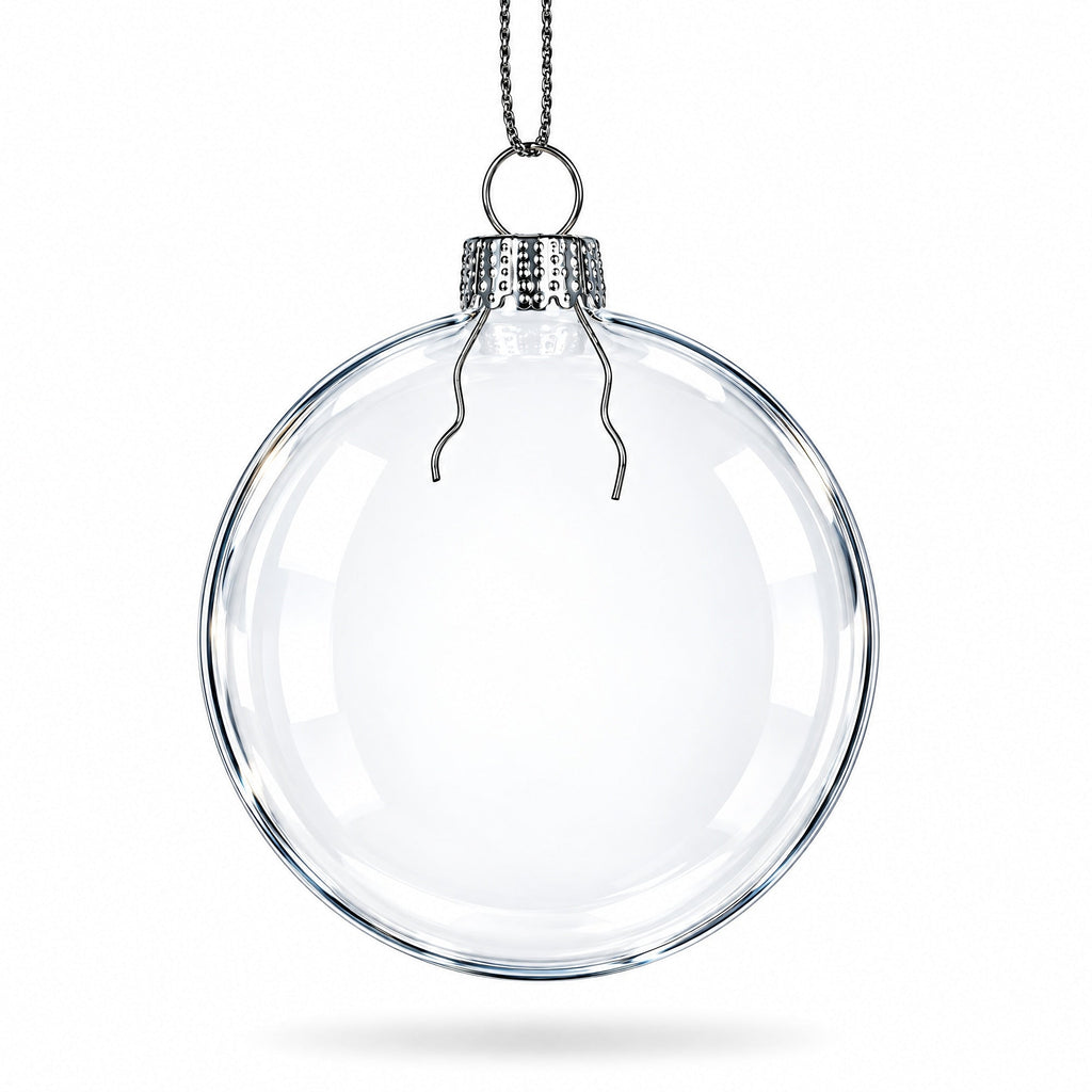Set of 3 Flat Disc Clear Mini Glass Christmas Ornaments 2.85 Inches