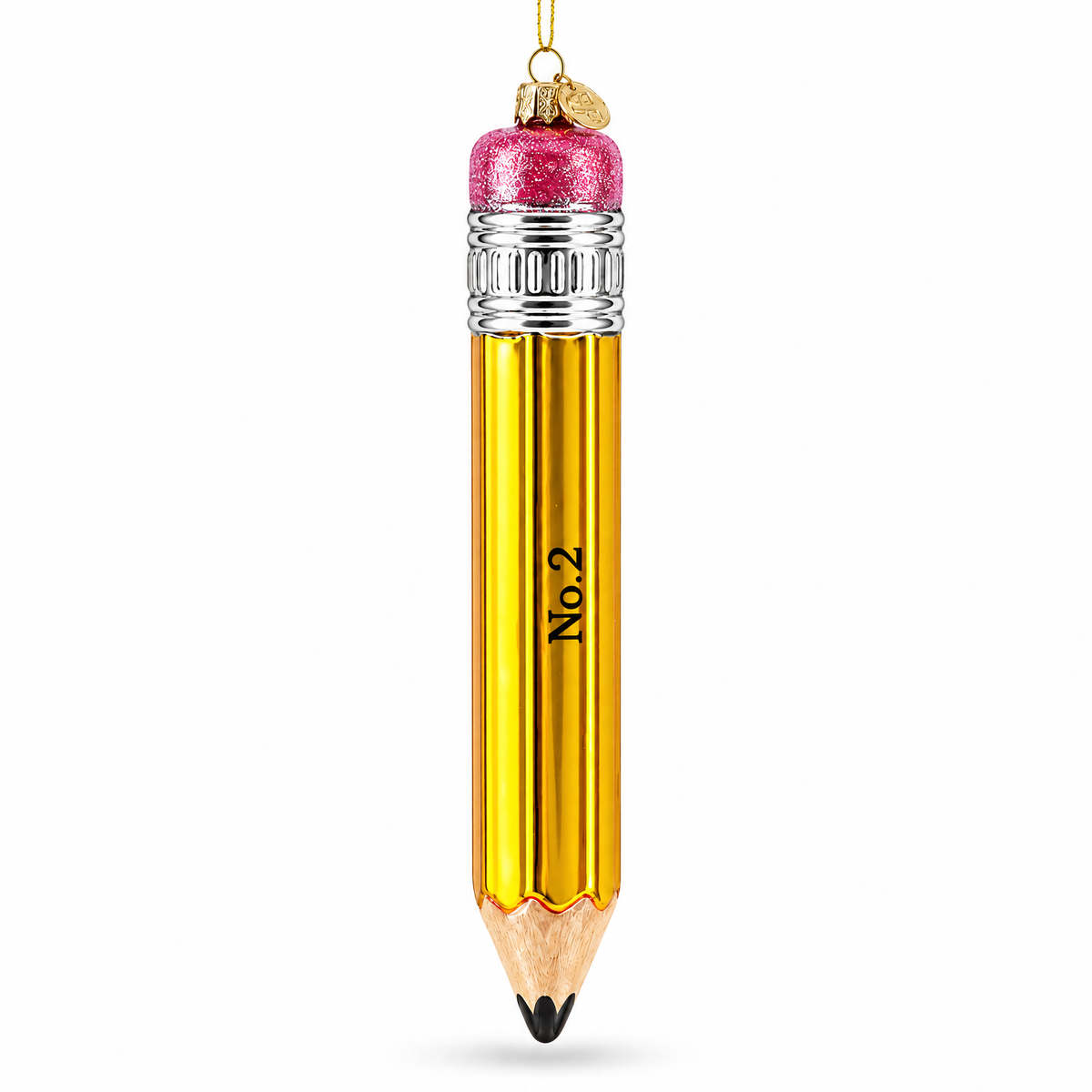 Pencil Glass Christmas Ornament