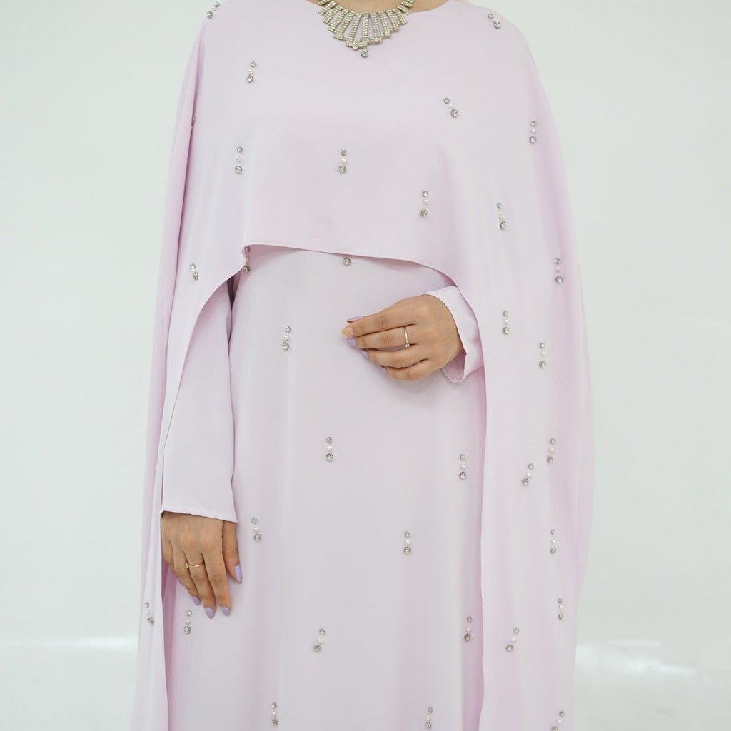 Celestial Beaded Luxury Muslim Abaya Set | Modest Dresses with Beading Detailing (MA266)