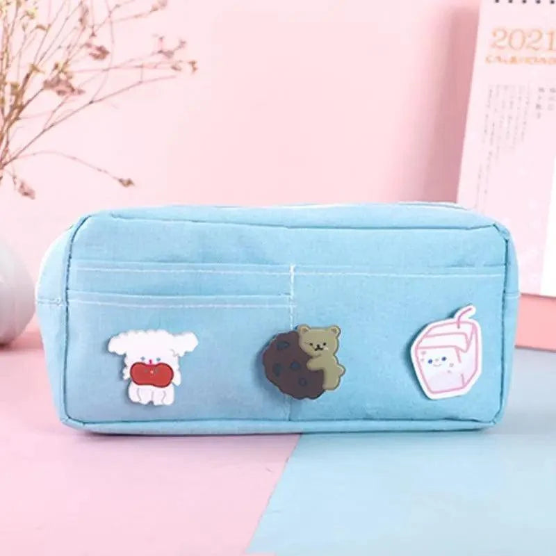 Classic Cartoon Large Capacity Stylish Students Pencil Pouch Cute Creative Design Case For School