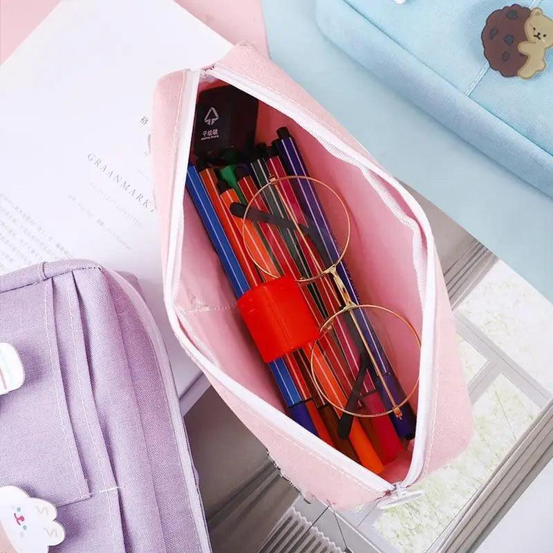 Classic Cartoon Large Capacity Stylish Students Pencil Pouch Cute Creative Design Case For School