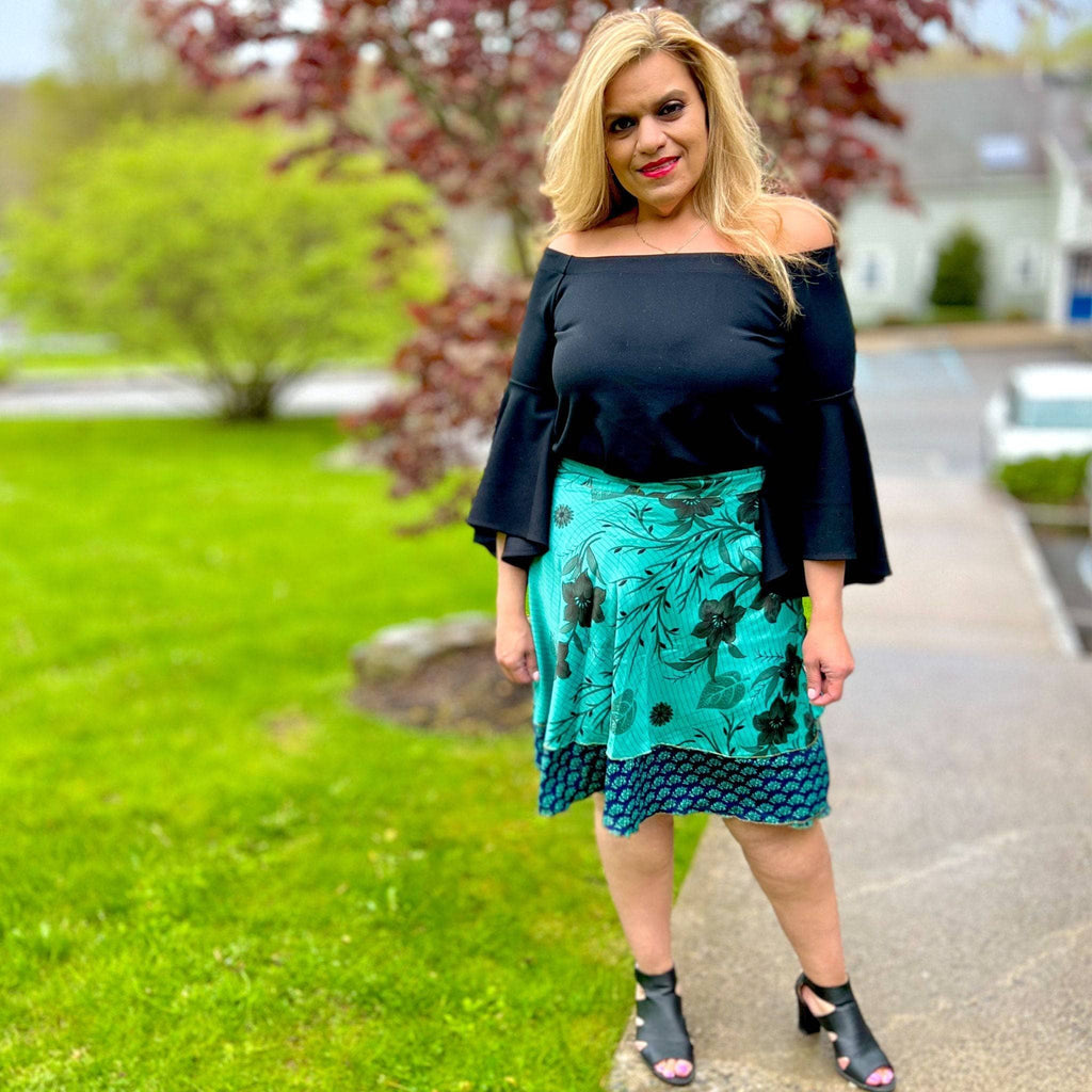 Knee-Length: "Mini" Sari Wrap Skirts