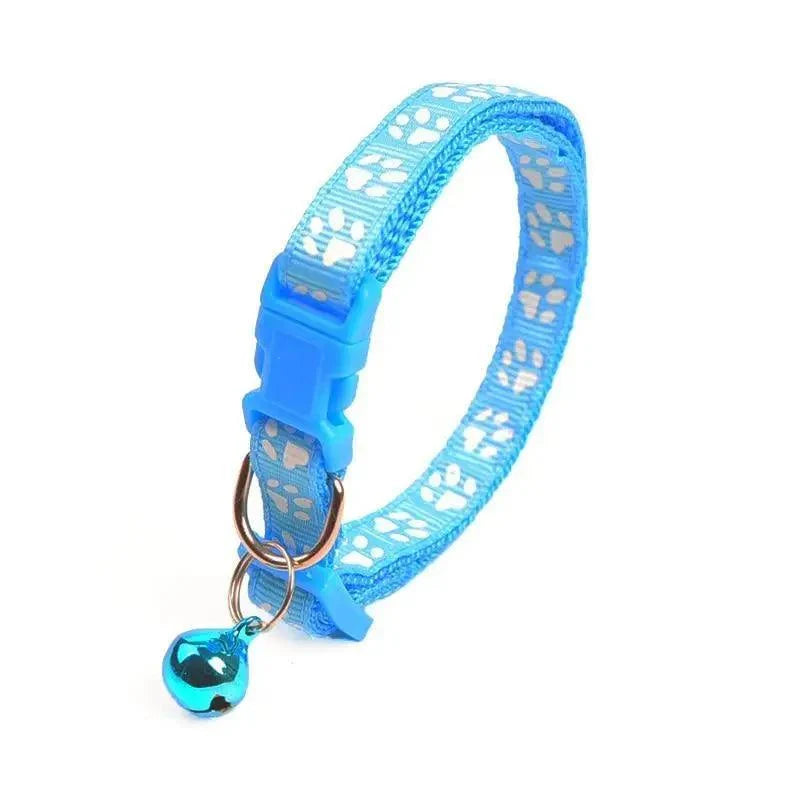Colorful Super Soft Nylon Pet Adjustable Collars Cute Print Collar Stylish Footprint Pets Necklace Collars For Dogs