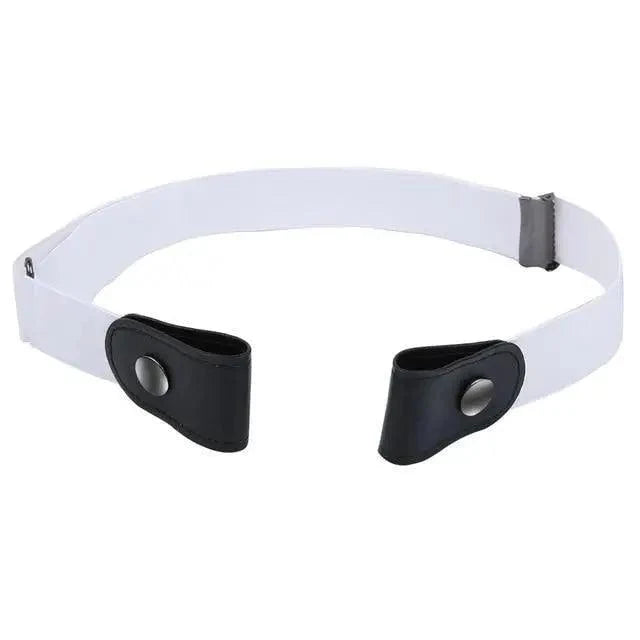 Cool Buckle-Free Stretch Elastic Waist Belt Unisex Style No Buckle Fashion Waistbands For Men And Women Simple Black Stretch Belt Invisible Elastic Belt For Jeans Pants Dresses