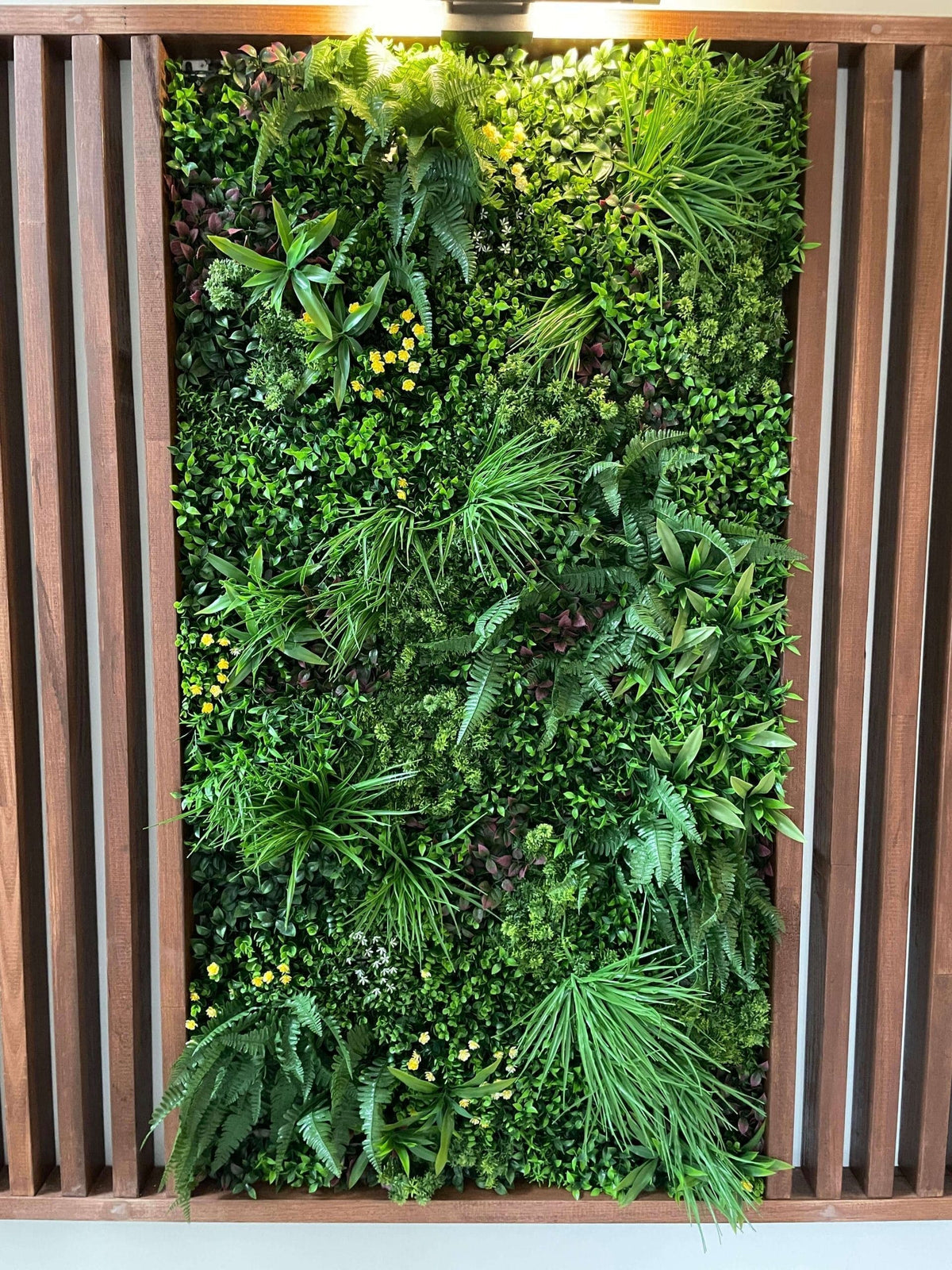 Country Fern Artificial Vertical Garden Green Wall Panel 40×40in 11 SQ FT – UV Resistant – Commercial Grade