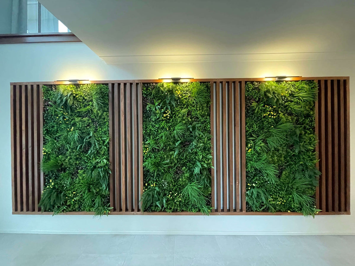 Country Fern Artificial Vertical Garden Green Wall Panel 40×40in 11 SQ FT – UV Resistant – Commercial Grade