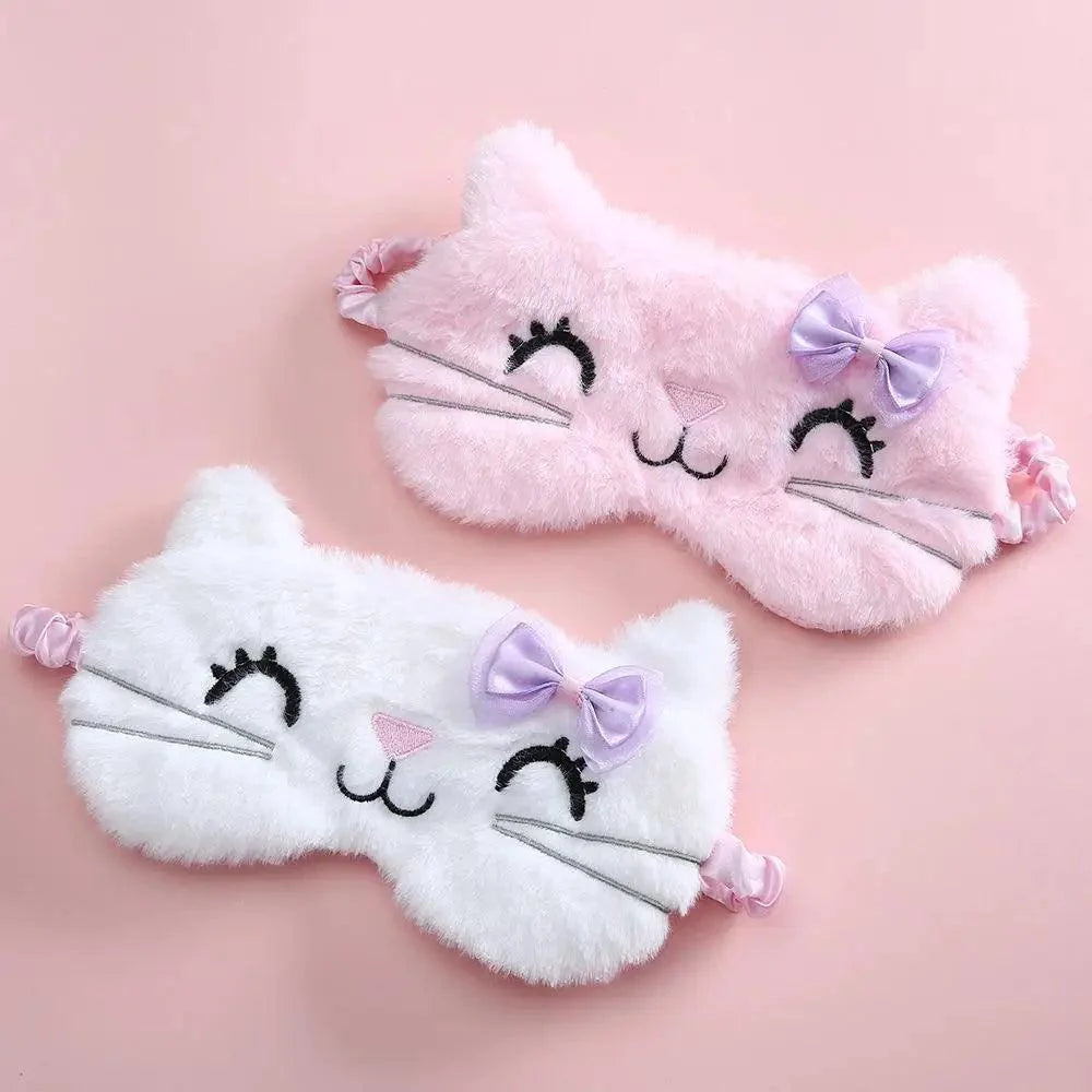 Cute Soft Cat Eye Cover Sleep Mask Comfortable Cartoon Mask Travel Rest Sleeping Aid Eye Patch Sleeping Mask Lightweight Blindfold For Travel