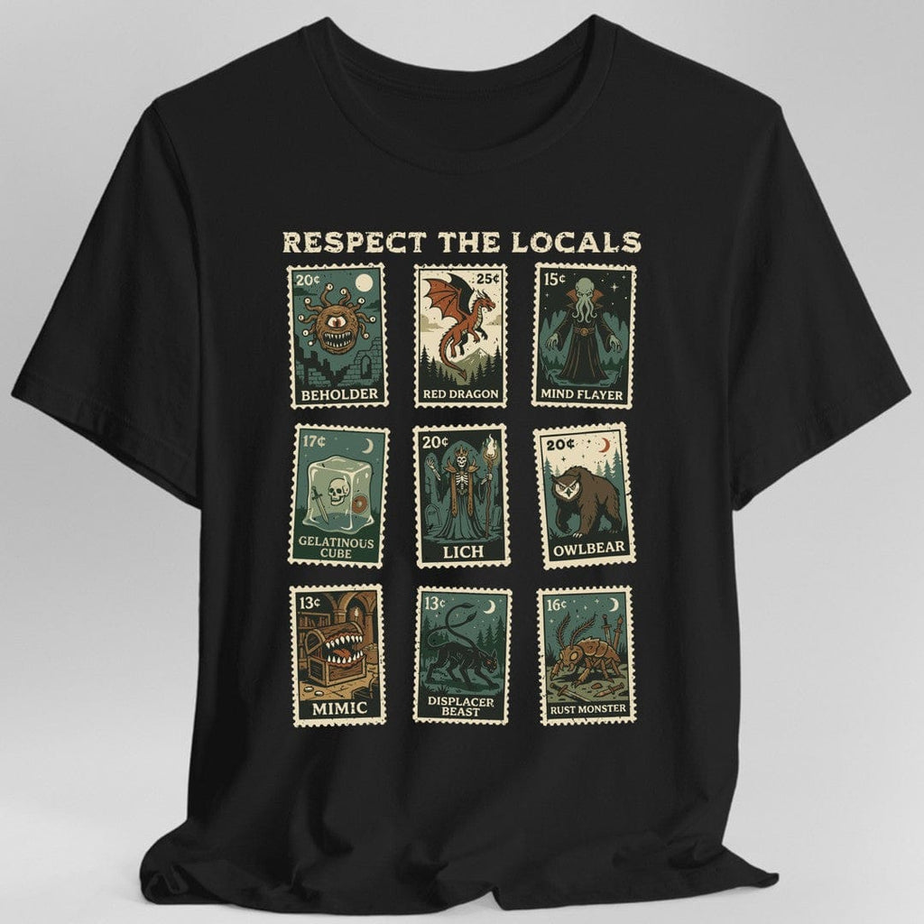 D&D Monsters Respect the Locals Stamp T-Shirt