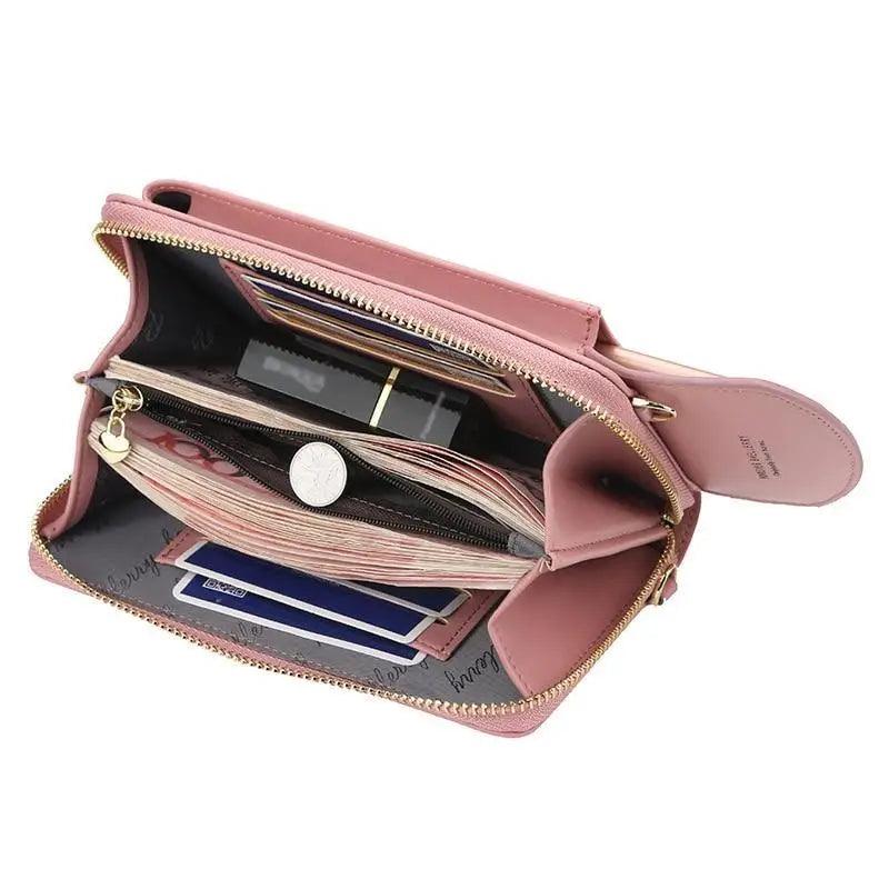 Dazzling Women Wallet Bags Big Card Holder Clutch Messenger Long Shoulder Straps - Trendy Designer Female Clutch Cross Body Bag