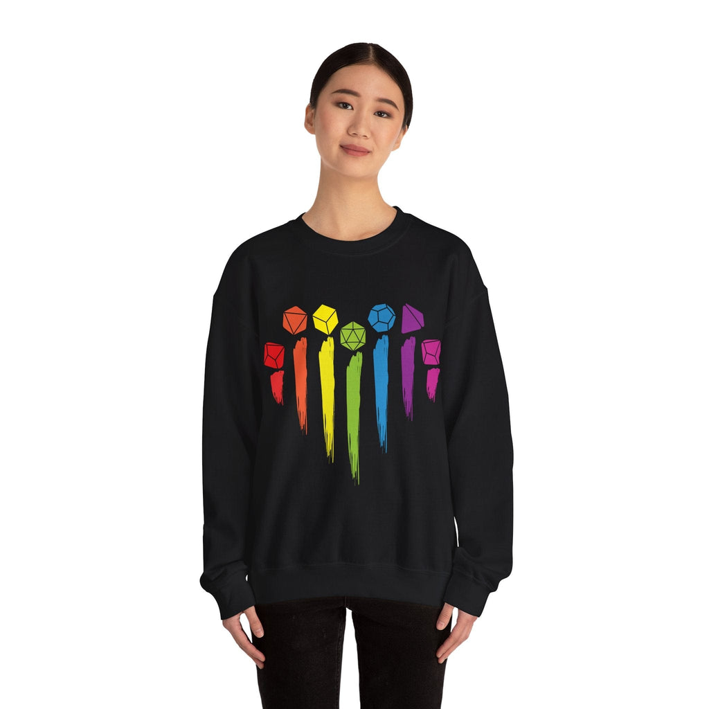 D&D Pride Sweatshirt with Dice Rainbow