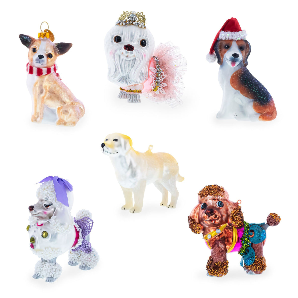Dapper Boston Terrier in Hat Glass Christmas Ornament