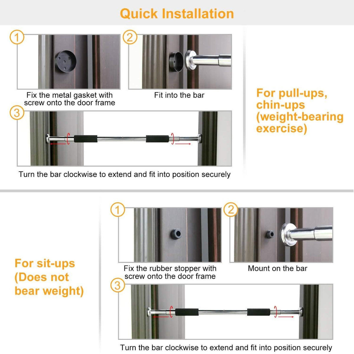 Doorway Pull Up Bar Exercise Gym