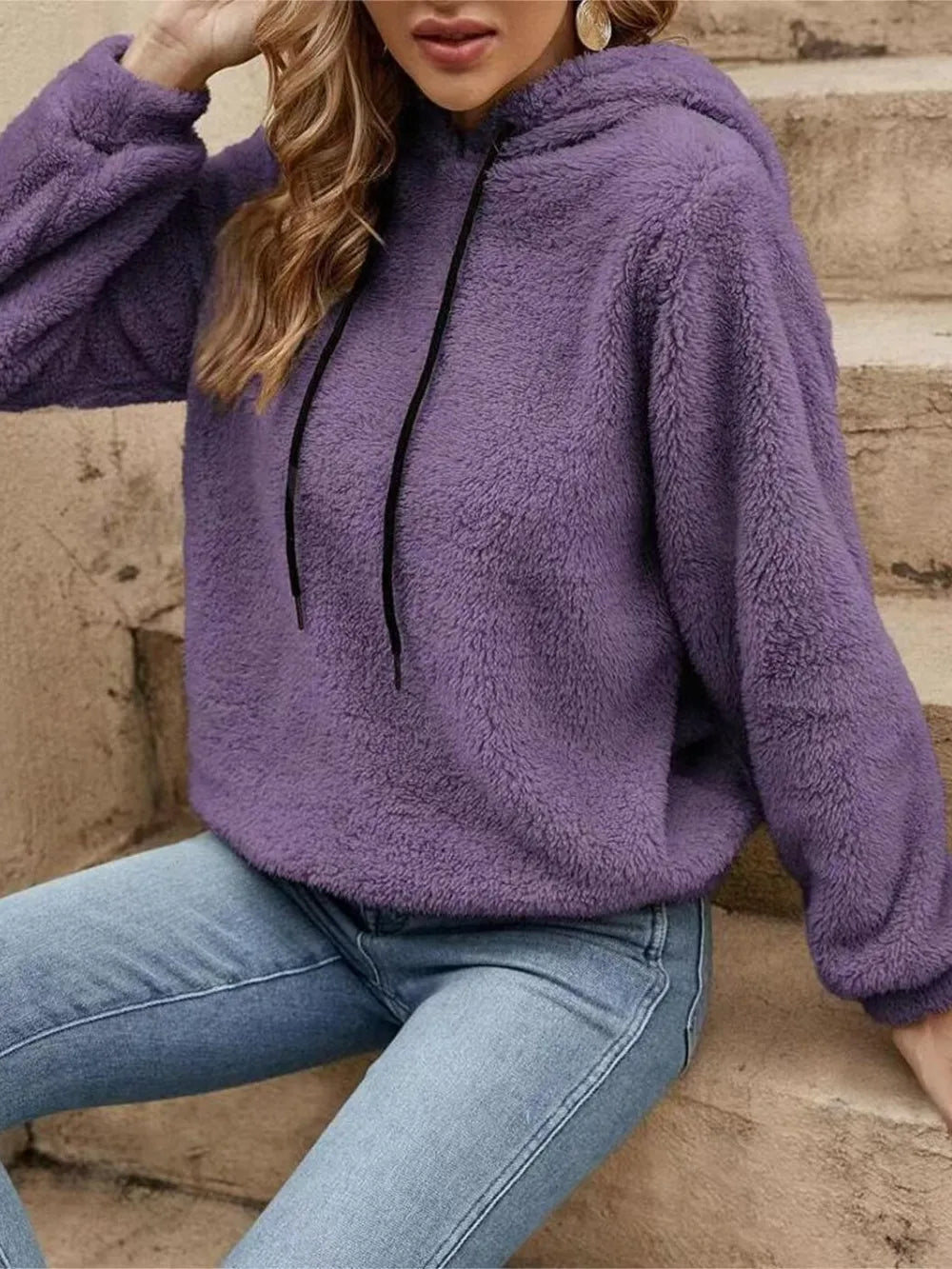 Drawstring Long Sleeve Hoodie