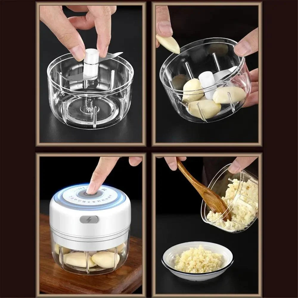 Durable Electric Food Crusher Mini Garlic Press Garlic Crusher Vegetable Chopper For Kitchen Crushed Garlic Crushed Ginger Crushed Chili