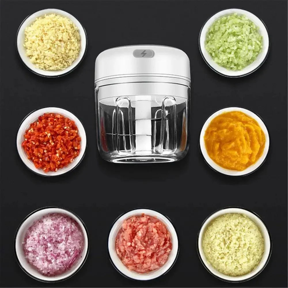 Durable Electric Food Crusher Mini Garlic Press Garlic Crusher Vegetable Chopper For Kitchen Crushed Garlic Crushed Ginger Crushed Chili