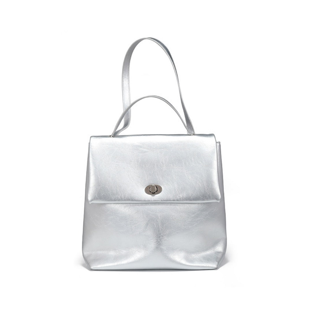 Big backpack female, autumn and winter silver large capacity backpack purse, commuter versatile college backpack
