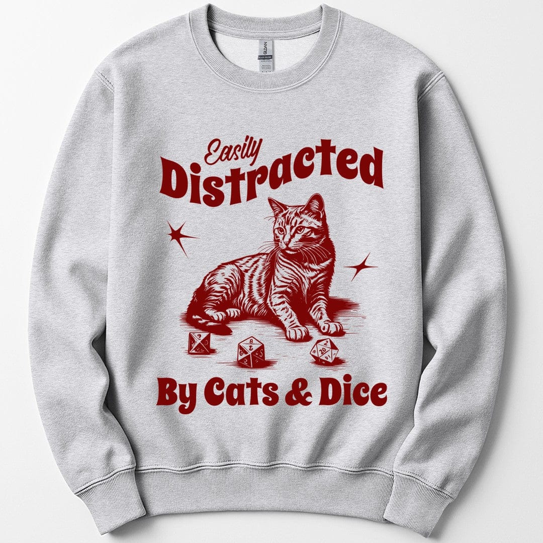 Easily Distracted By Cats & Dice Sweatshirt