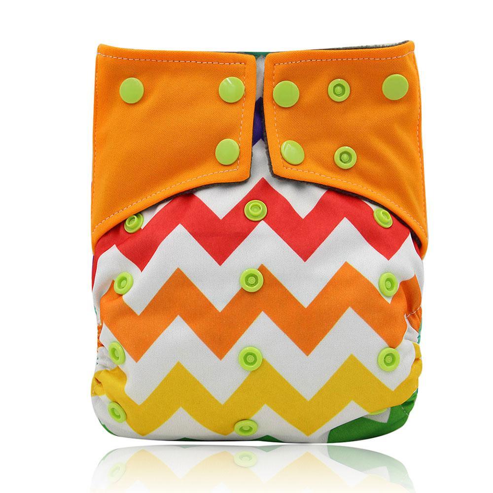 Newborn Cloth Diaper Sewed in Charcoal Bamboo Insert and Suede Pocket Diapers Waterproof Baby Nappies Design for Baby