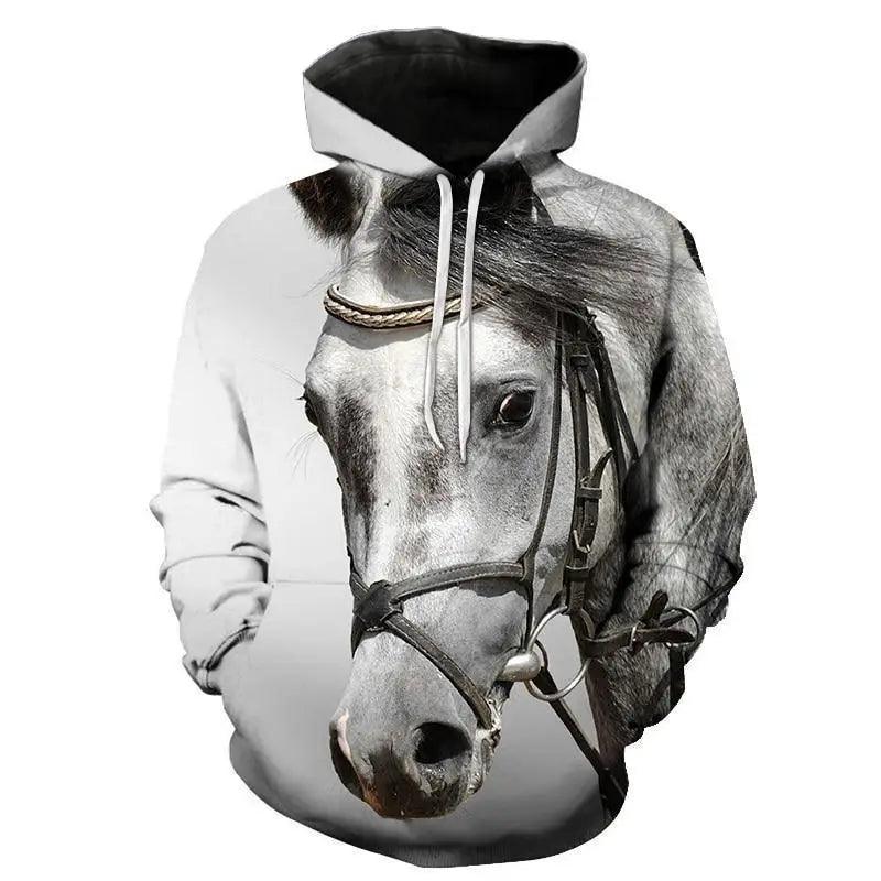 Elegant Sweaty Hoodie Popular Men's And Women's Sweatshirt Highest Value Animal 3D Printing Fashion Pullover Full Size  3D Horse Graphics Print Hoodie for Men Streetwear Casual Fashion Sweatshirt