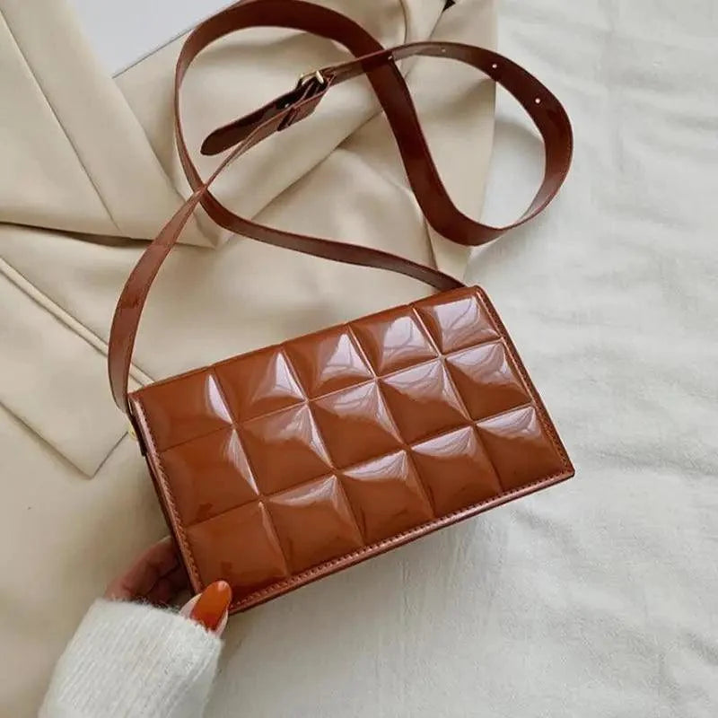 Fabulous Luxury Shoulder Bag Shiny Pu Leather Crossbody Bags For Women Small Flap Handbag Designer Female Messenger Bags
