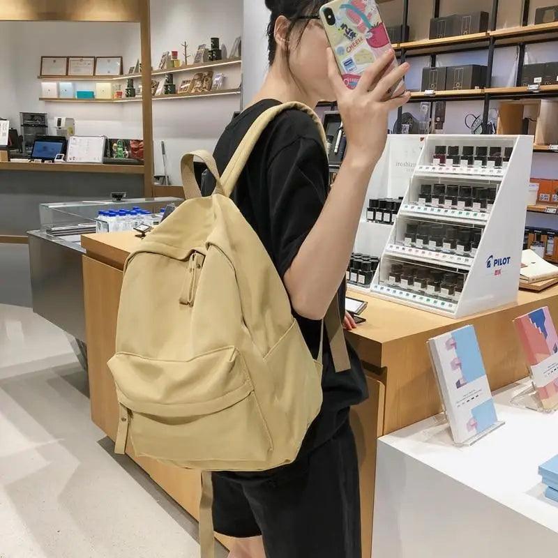 Fashionable Backpack And School Bag For Teenager Girls Stylish Anti Theft Laptop Shoulder Bags Solid Color Travel Backpack