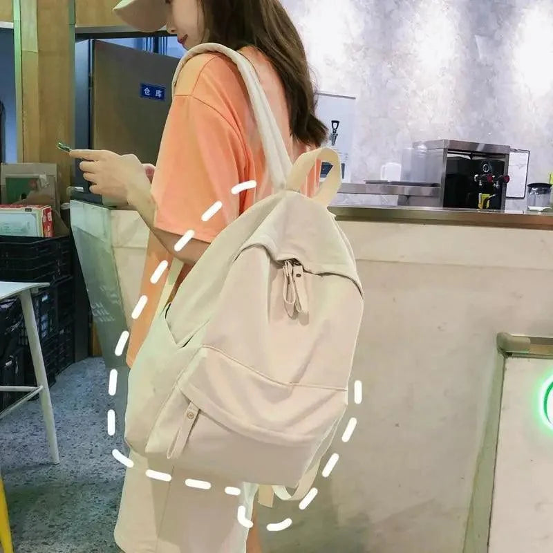 Fashionable Backpack And School Bag For Teenager Girls Stylish Anti Theft Laptop Shoulder Bags Solid Color Travel Backpack