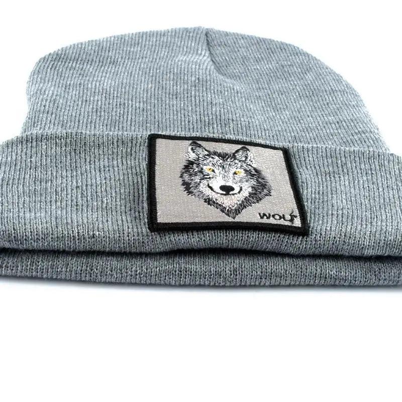 Fashionable Warm Animal Theme Wolf Knitted Unisex Beanies For Women Soft And Comfortable Beanies For Winter And Autumn