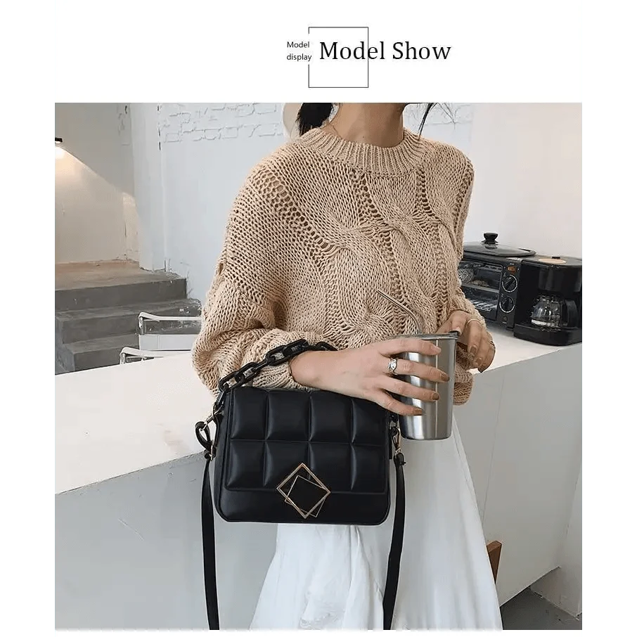 Fashionable Women's Bag Autumn Winter Female Literary Single-Shoulder Bag Chain Design Cross-Body Bag Trendy Women's Bag