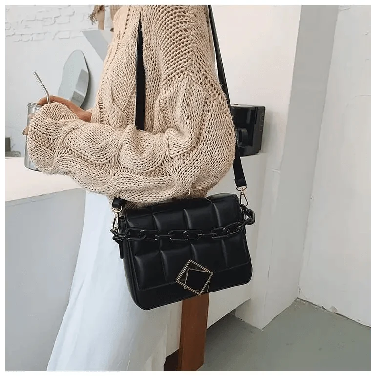 Fashionable Women's Bag Autumn Winter Female Literary Single-Shoulder Bag Chain Design Cross-Body Bag Trendy Women's Bag