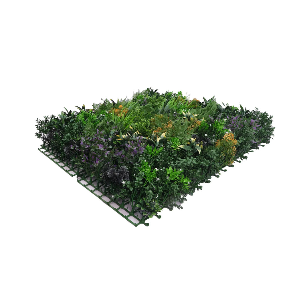 Floral Fusion Artificial Vertical Garden Green Wall Panel 40×40in 11 SQ FT – NFPA 701 Certified – UV Resistant – Commercial Grade
