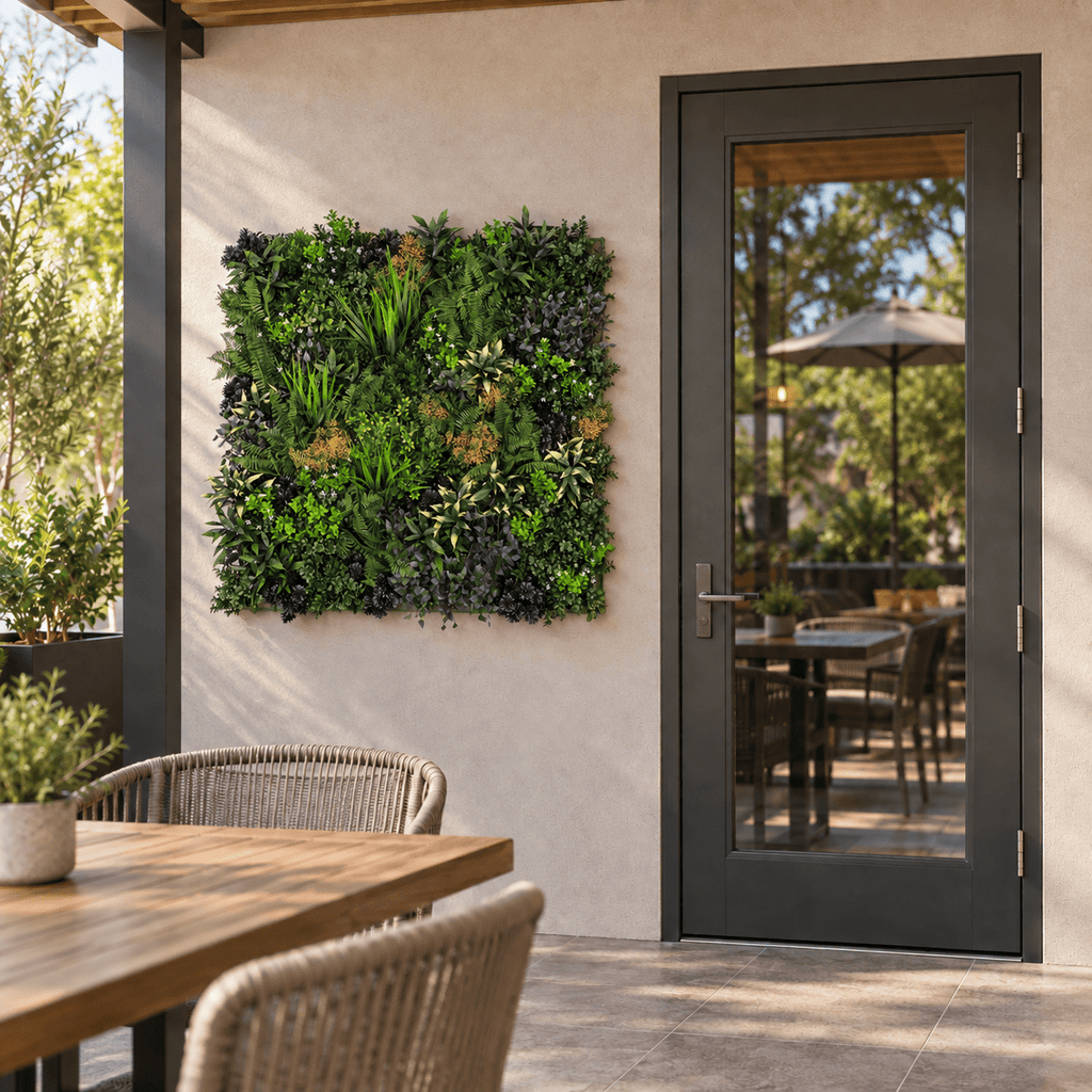Floral Fusion Artificial Vertical Garden Green Wall Panel 40×40in 11 SQ FT – NFPA 701 Certified – UV Resistant – Commercial Grade