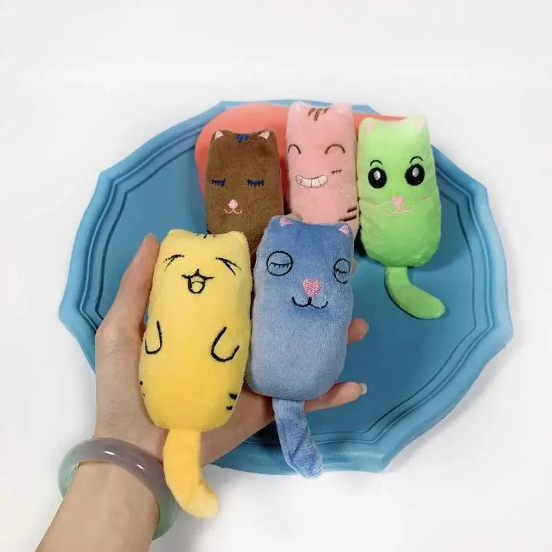 Funny Colorful Teeth Grinding Catnip Toys Cute Kitten Chewing Toy Stuffed Toys For Pets Soft Cat Toys