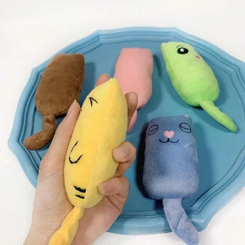 Funny Colorful Teeth Grinding Catnip Toys Cute Kitten Chewing Toy Stuffed Toys For Pets Soft Cat Toys