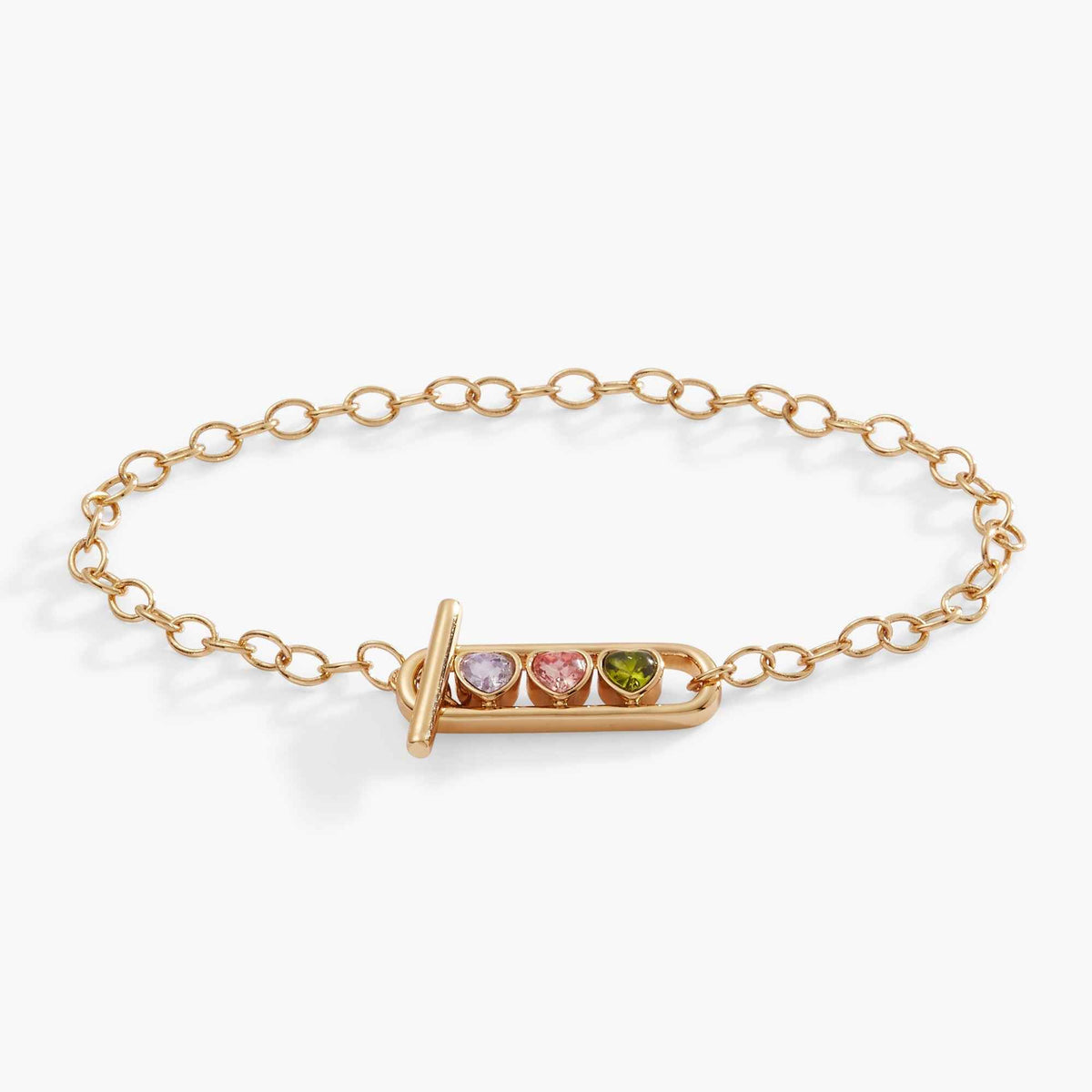 Heart Crystal Toggle Bracelet