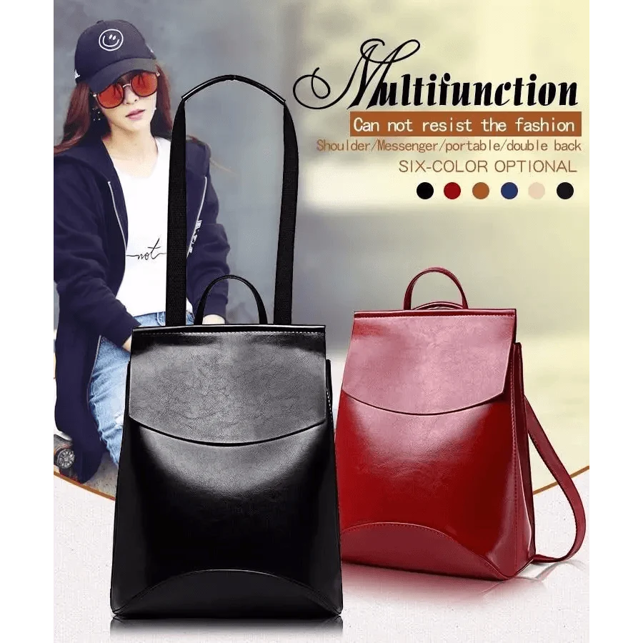 High Quality Leather Backpacks For Fashionable Women And Teenage Girls Large Capacity Shoulder Bagpack