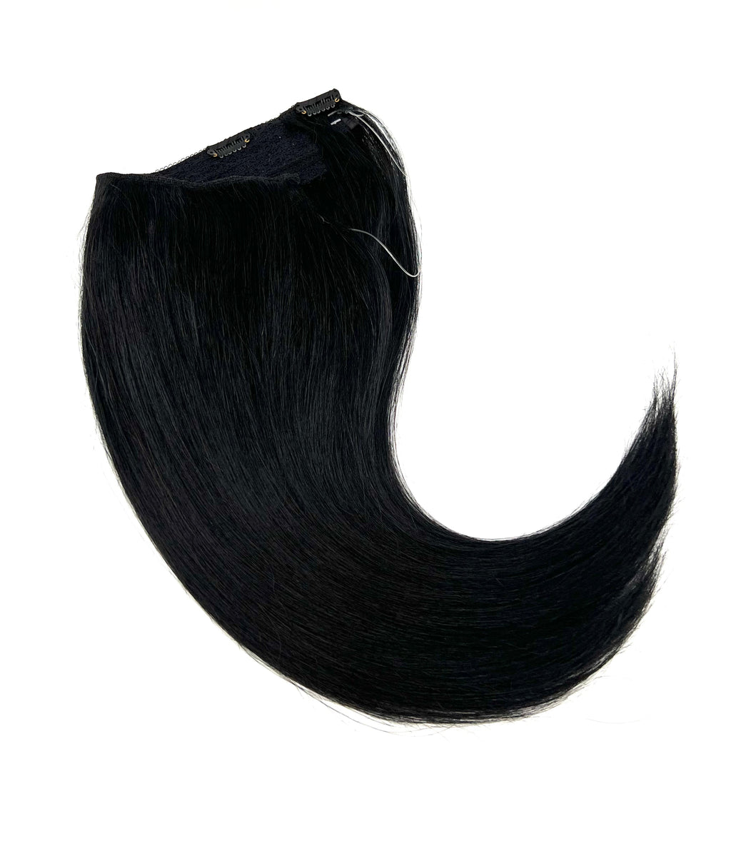 VIP BandX Halo System – 100% Human Hair Extensions, Silky Straight 18" with Clip