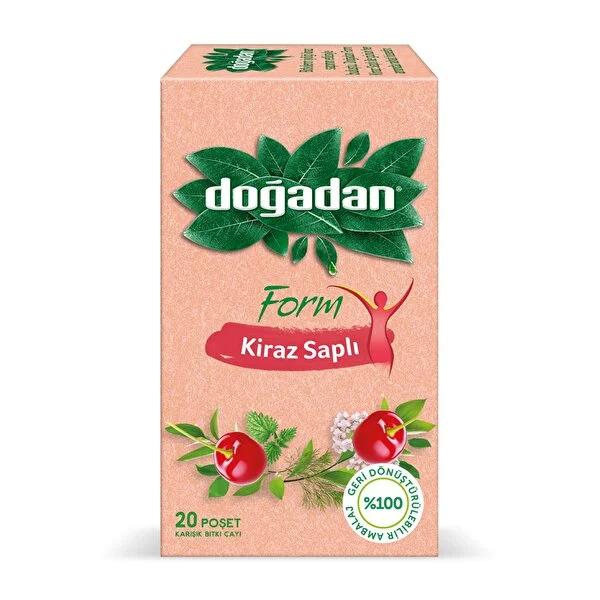 Doğadan Form: Cherry Stalk Herbal Tea for Natural Weight Loss & Detox - Delicious Slimming Tea with Senna & Fennel - 20 Count