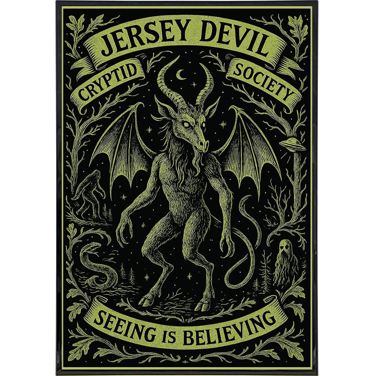 Jersey Devil Cryptid Society Poster Print