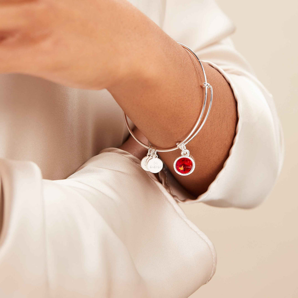 July Birthstone Charm Bangle, Ruby