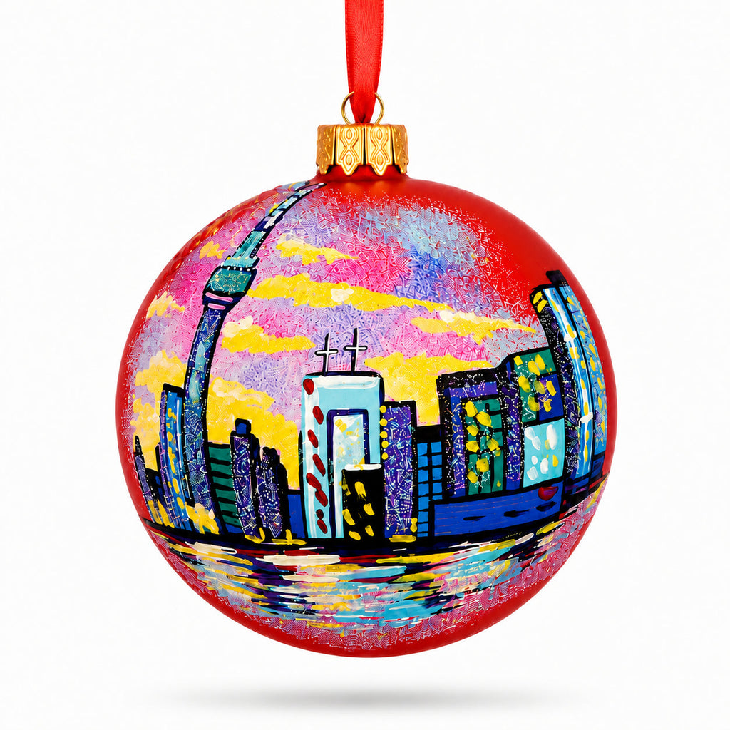 CN Tower, Toronto, Canada Glass Ball Christmas Ornament 3.25 Inches