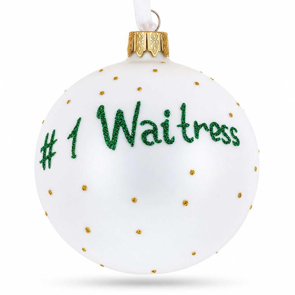 Waitress Glass Ball Christmas Ornament 3.25 Inches