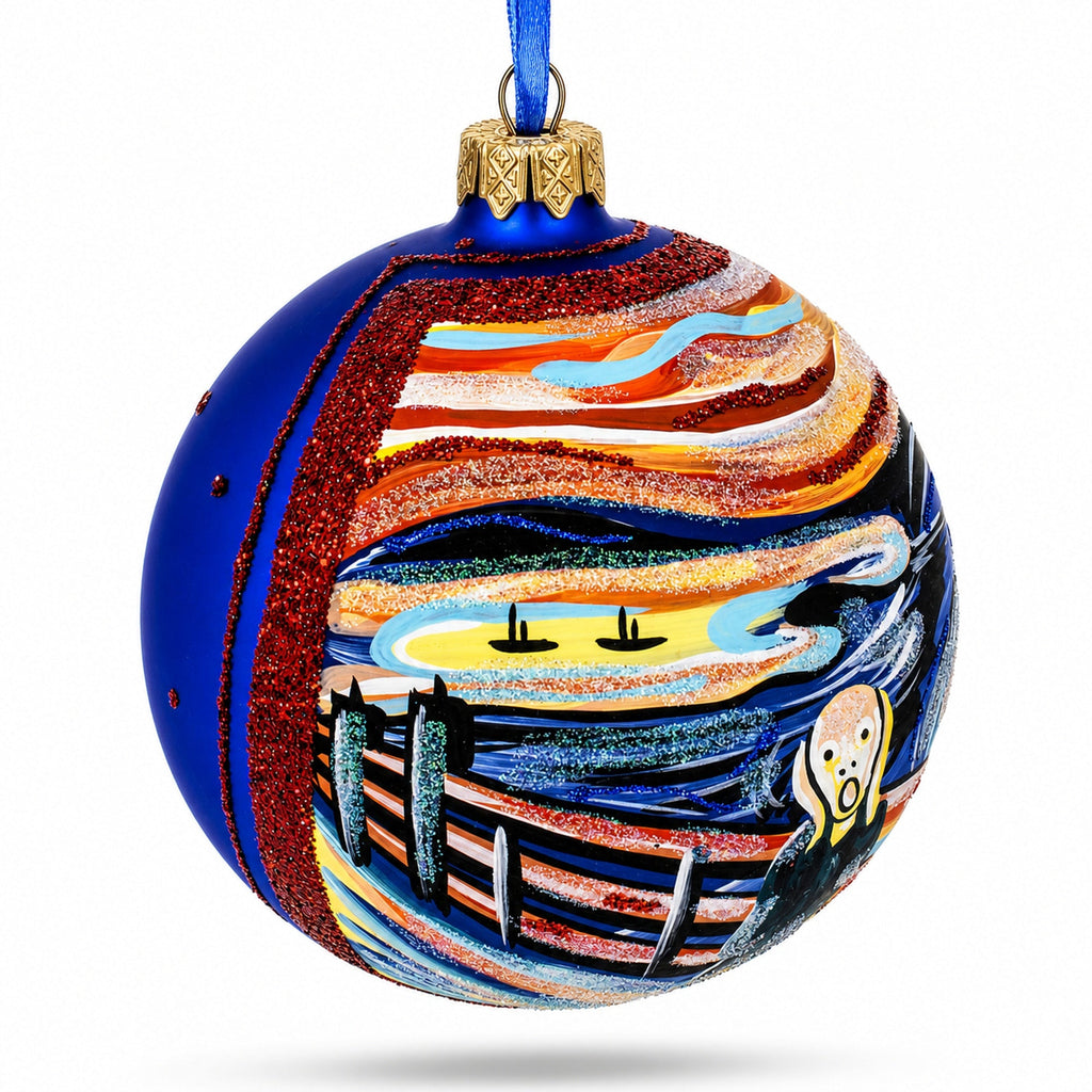 1893 Edvard Munch's 'The Scream' Glass Ball Christmas Ornament 4 Inches