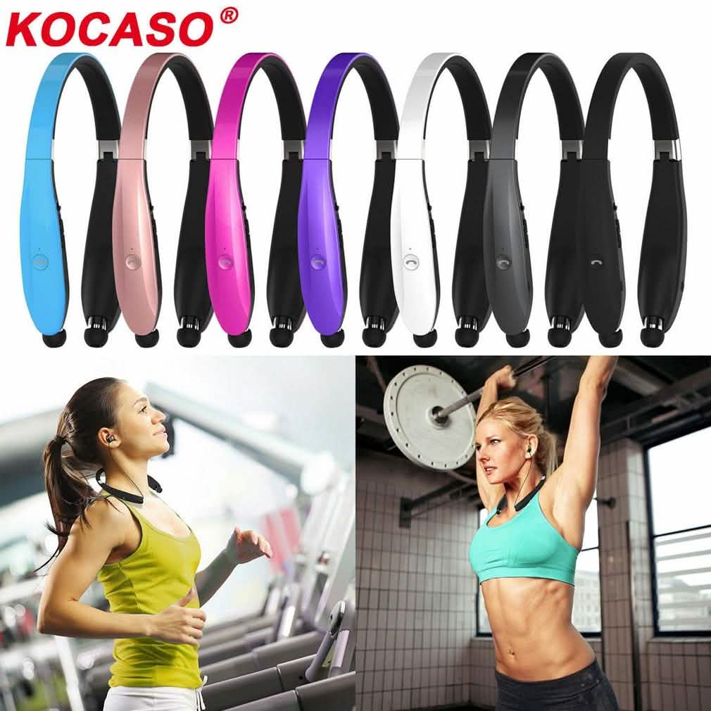 Kocaso Foldable Wireless Neckband Sweatproof Headset