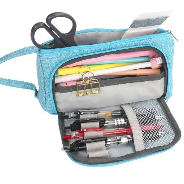 Large Capacity Big Simple Pencil Case For School Stylish Print High Quality Organizer Vintage Pencil Pouch