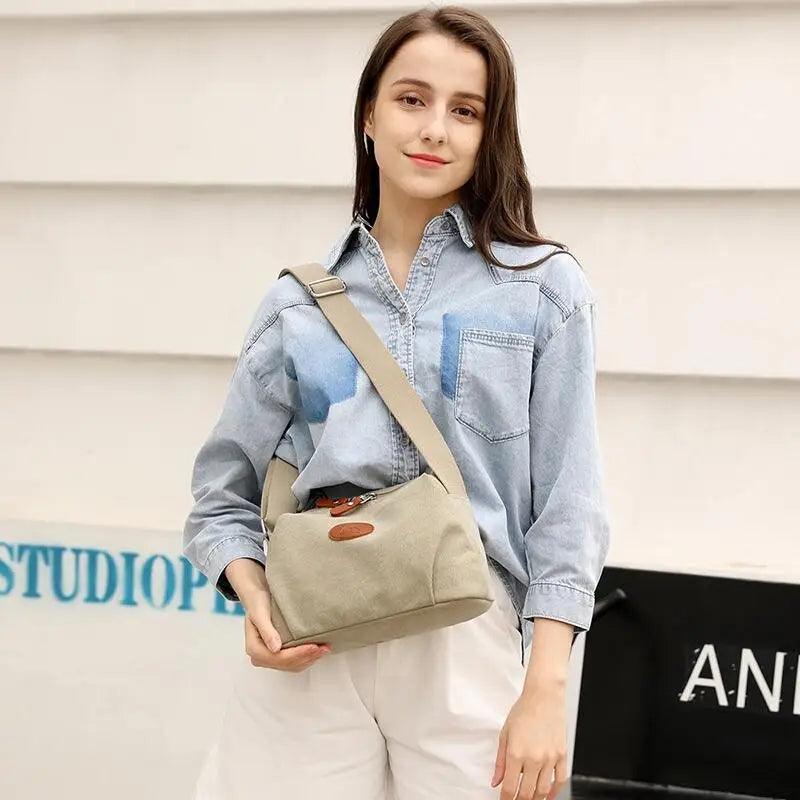 Lavish Style Canvas Crossbody Bag For Women And Girld Travel Bag Lightweighted Casual Shoulder Bag For Females