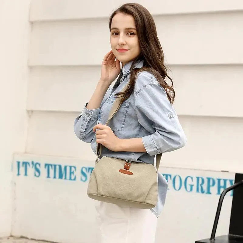 Lavish Style Canvas Crossbody Bag For Women And Girld Travel Bag Lightweighted Casual Shoulder Bag For Females