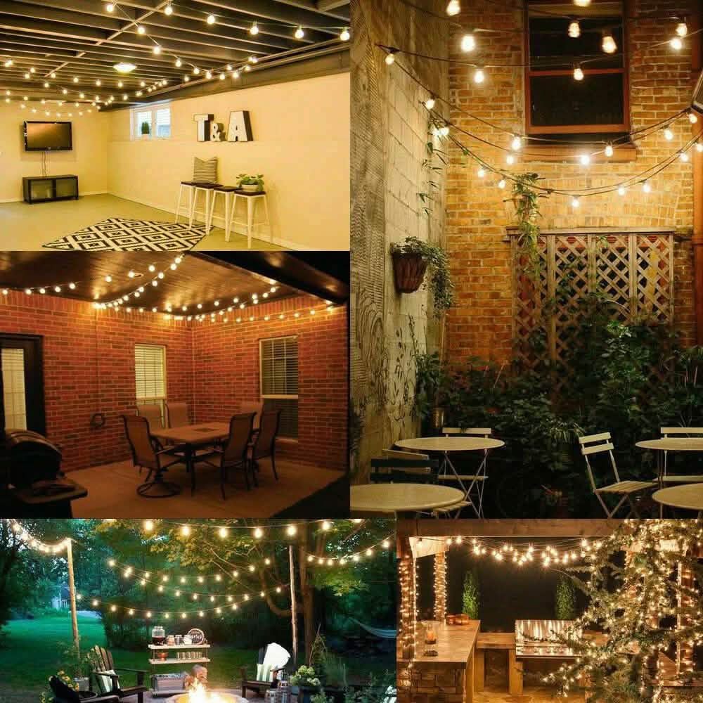 LED 15x S14 Bulbs Globe String Lights Commercial Grade Patio Outdoor Garden