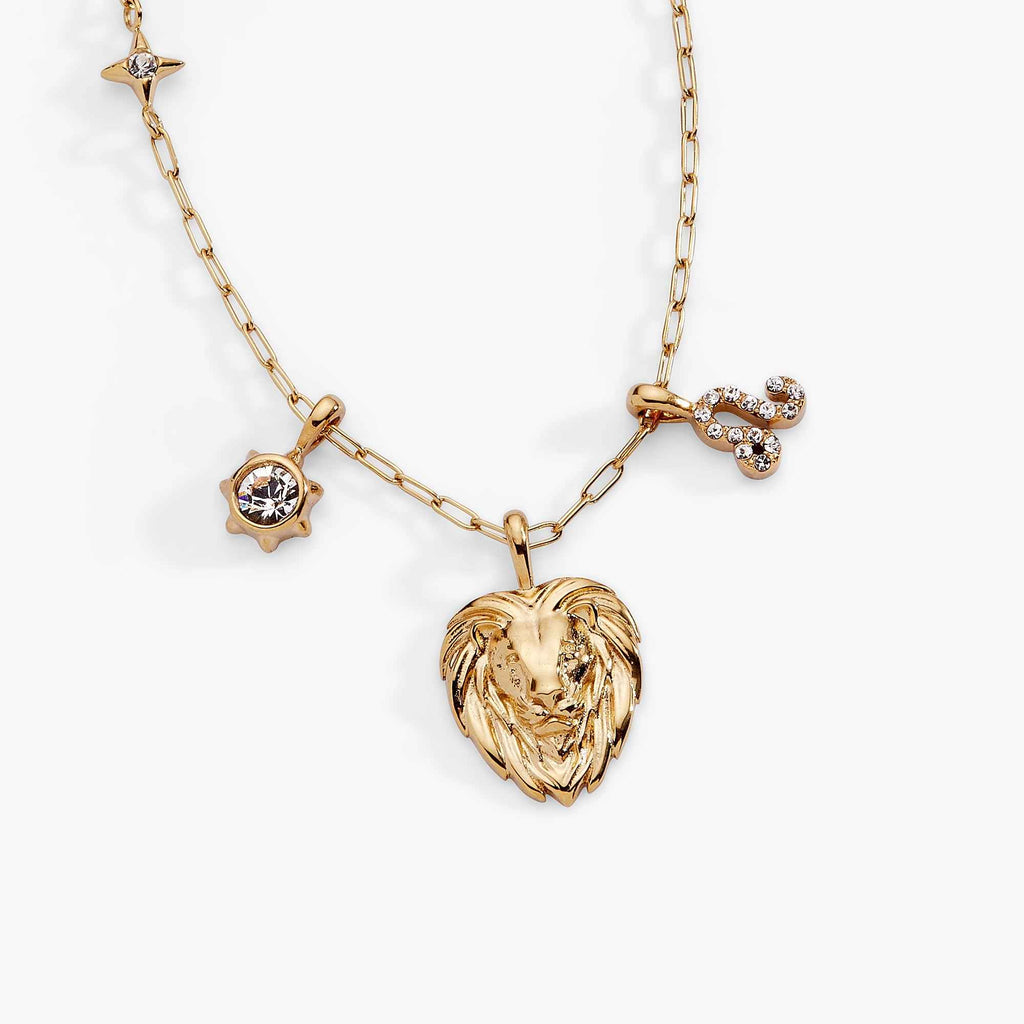 Leo Zodiac Charm Cluster Necklace