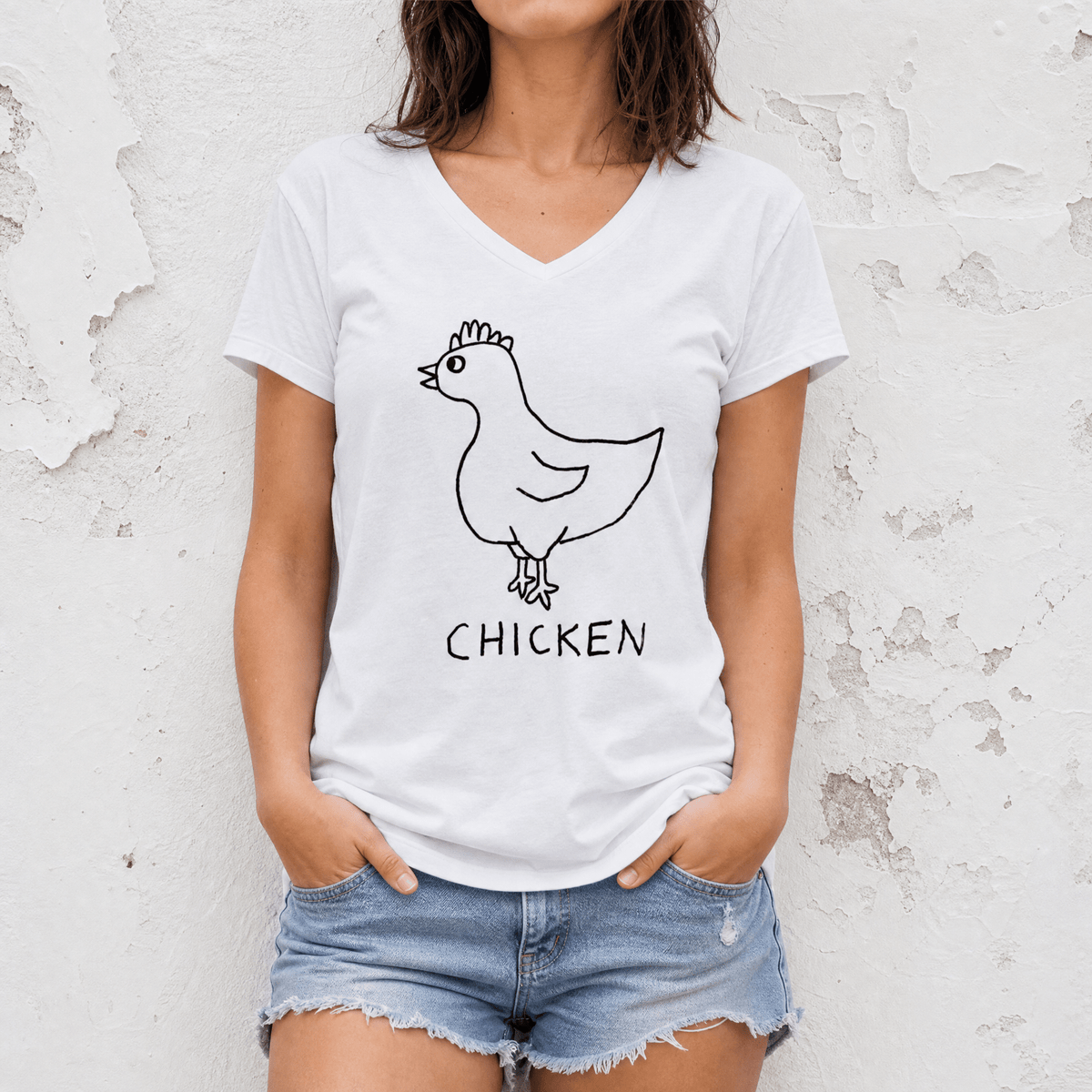 Chicken - V-neck Tee
