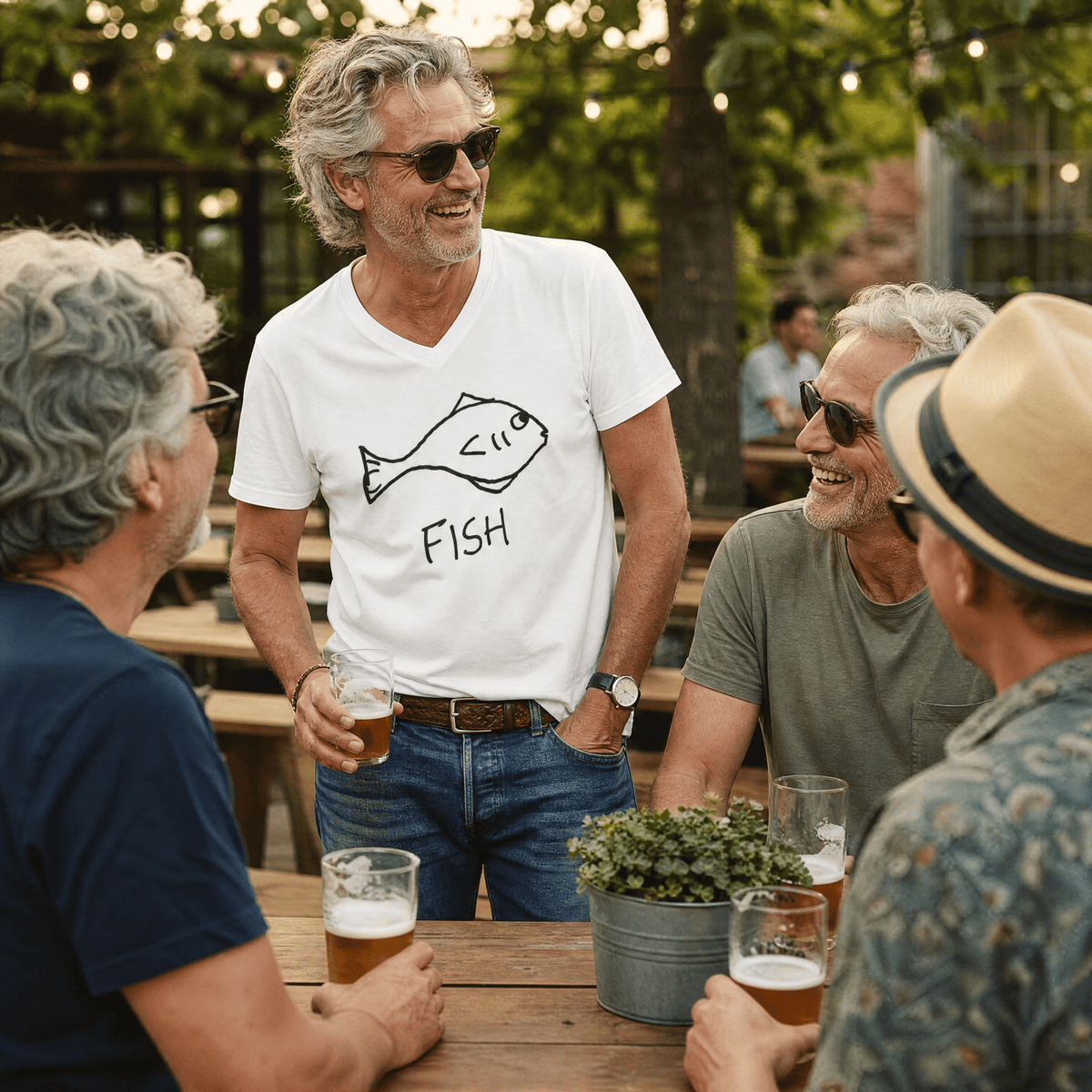 Fish - V-neck Tee